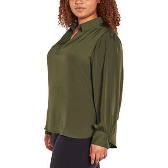 NWOT Banana Republic Satin Blouse | Green - Picture 5 of 7